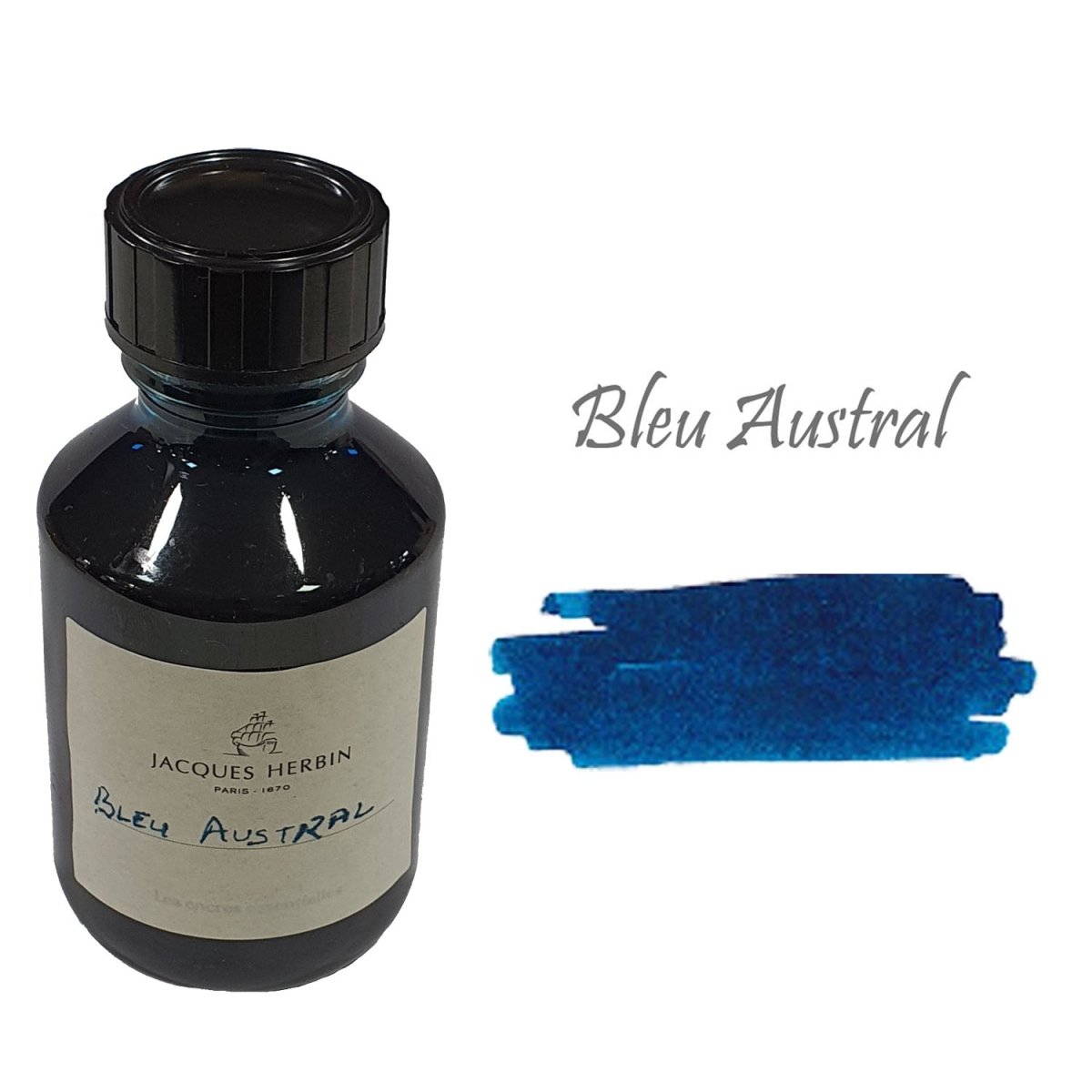 Jacques Herbin Essentielles Ink Bottle (Bleu Austral - 100 ML) 17116JT - SCOOBOO - JHB_INKBTL_BLUAUS_100ML_17116JT - Ink Bottle