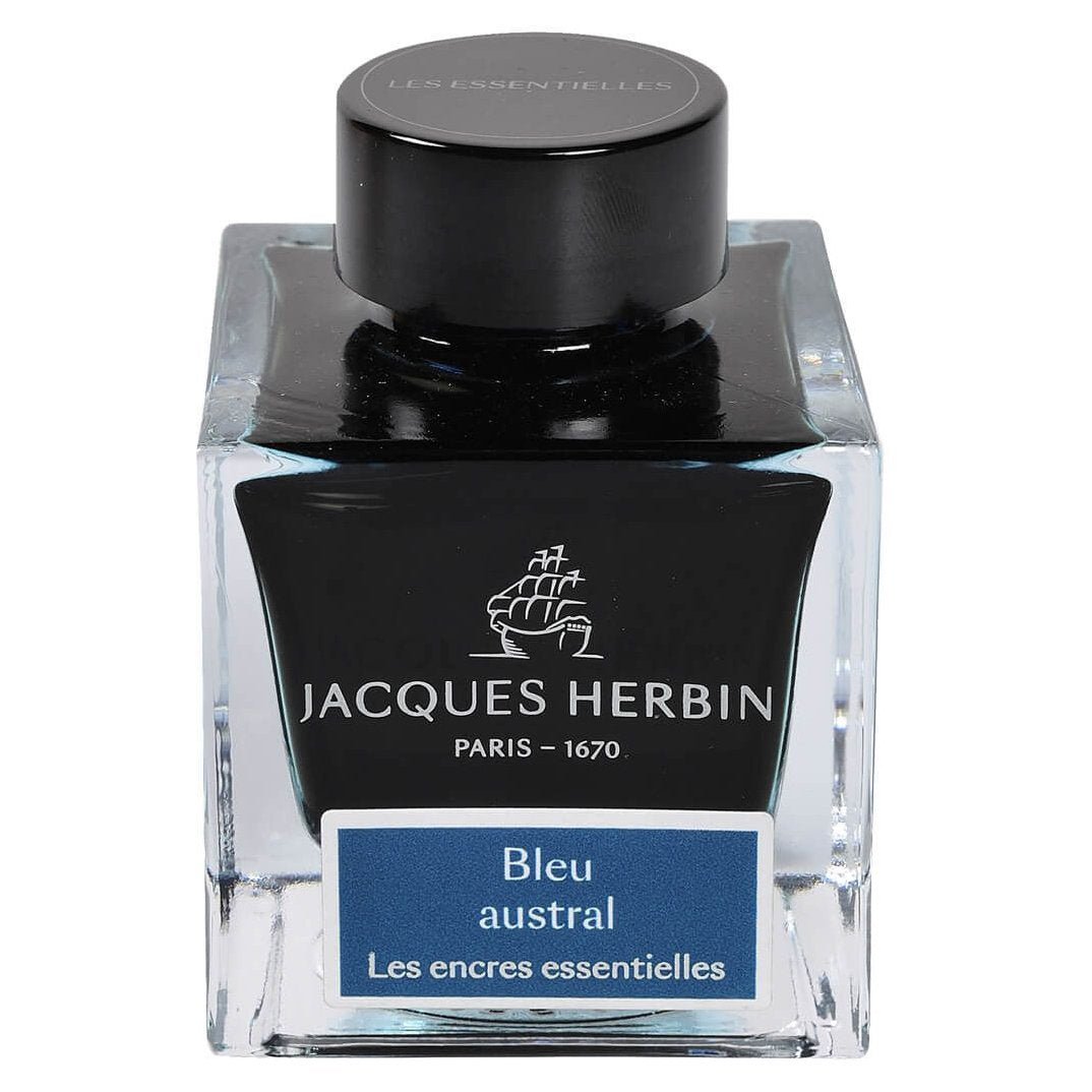 Jacques Herbin Essentielles Ink Bottle (Bleu Austral - 50 ML) 13116JT - SCOOBOO - JHB_INKBTL_BLUAUS_50ML_13116JT - Ink Bottle