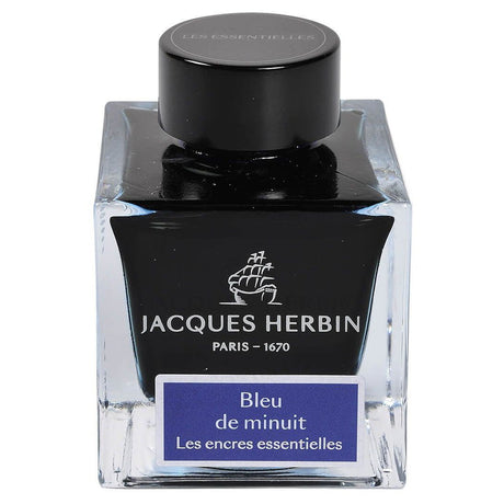 Jacques Herbin Essentielles Ink Bottle (Bleu de Minuit - 50 ML) 13119JT - SCOOBOO - JHB_INKBTL_BLUMNT_50ML_13119JT - Ink Bottle