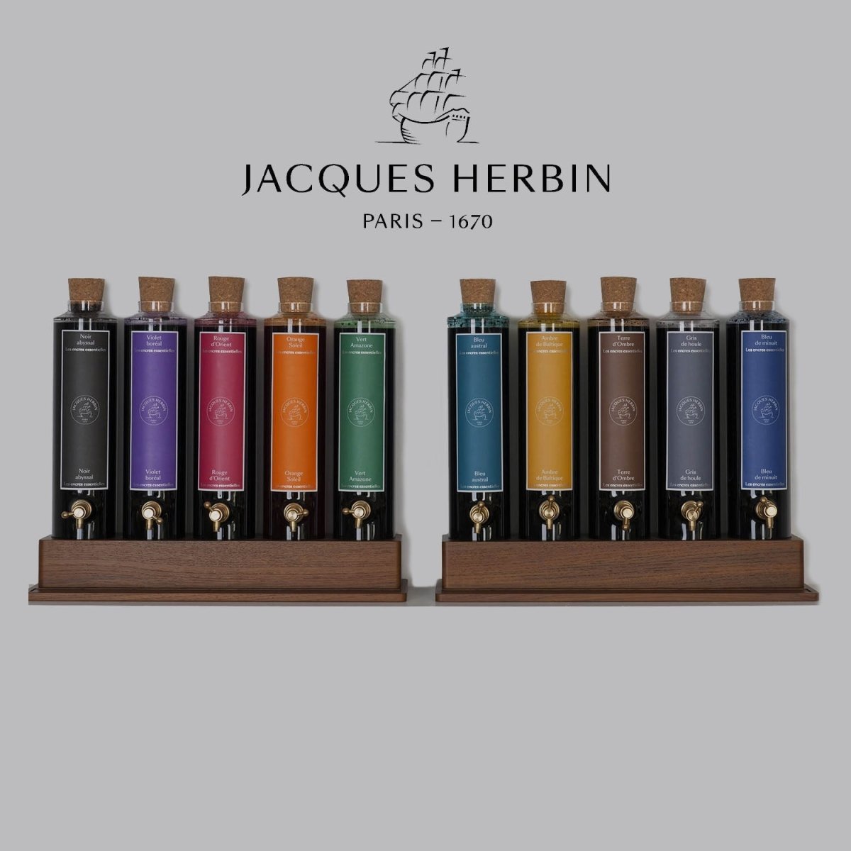 Jacques Herbin Essentielles Ink Bottle (Gris de Houle - 100 ML) 17108JT - SCOOBOO - JHB_INKBTL_GRSHOU_100ML_17108JT - Ink Bottle