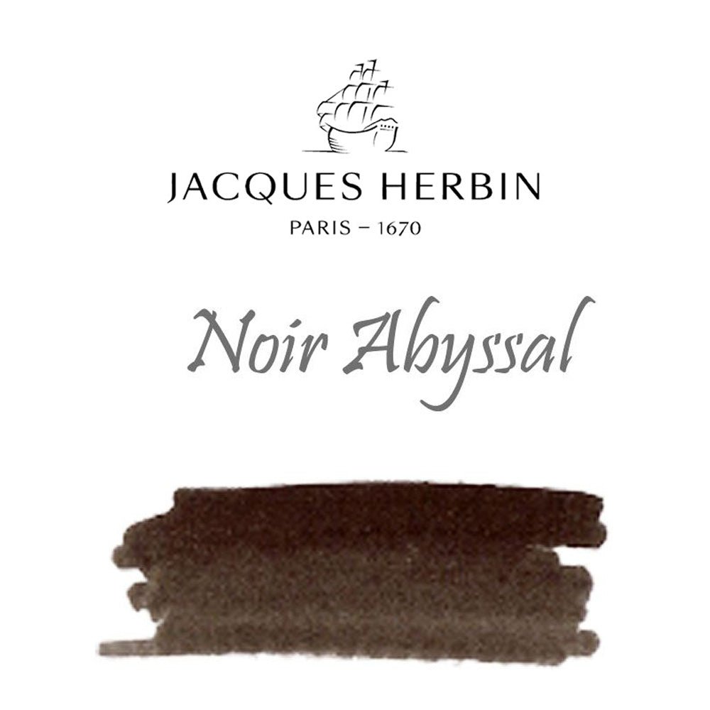Jacques Herbin Essentielles Ink Bottle (Noir Abyssal - 100 ML) 17109JT - SCOOBOO - JHB_INKBTL_NOIABY_100ML_17109JT - Ink Bottle