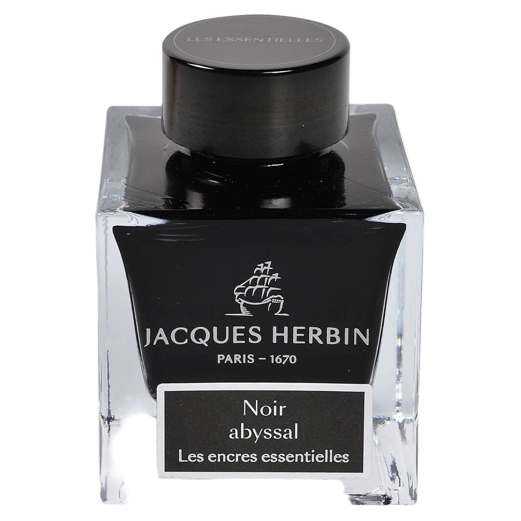 Jacques Herbin Essentielles Ink Bottle (Noir Abyssal - 50 ML) 13109JT - SCOOBOO - JHB_INKBTL_NOIABY_50ML_13109JT - Ink Bottle