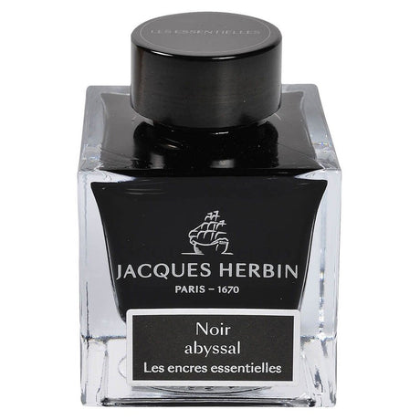 Jacques Herbin Essentielles Ink Bottle (Noir Abyssal - 50 ML) 13109JT - SCOOBOO - JHB_INKBTL_NOIABY_50ML_13109JT - Ink Bottle
