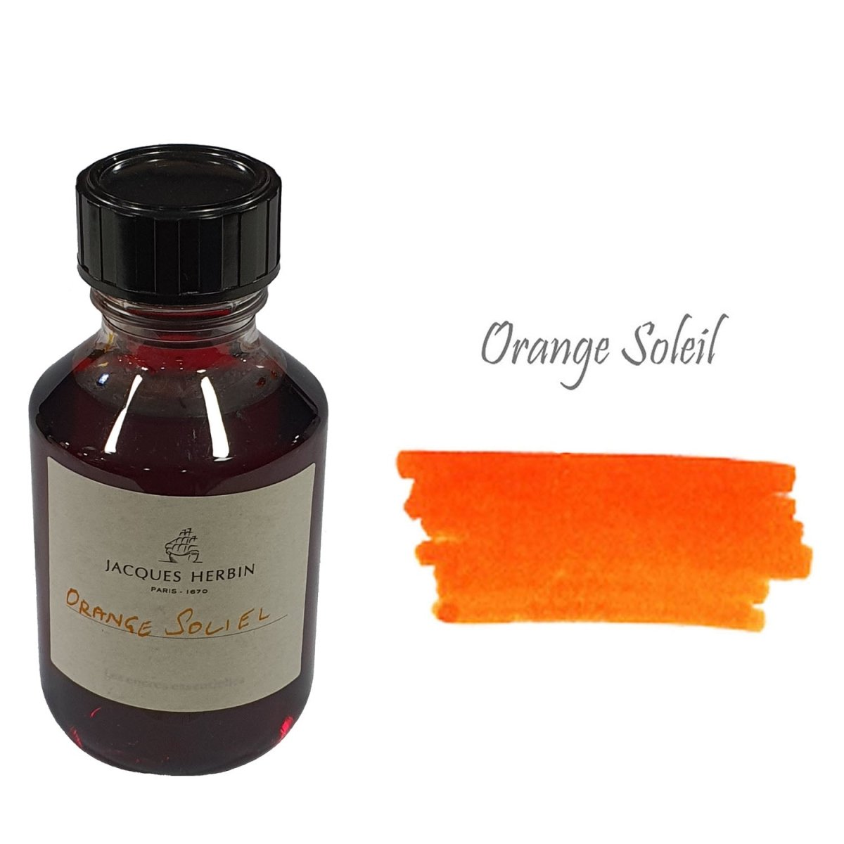 Jacques Herbin Essentielles Ink Bottle (Orange Soleil - 100 ML) 17157JT - SCOOBOO - JHB_INKBTL_ORNSOL_100ML_17157JT - Ink Bottle