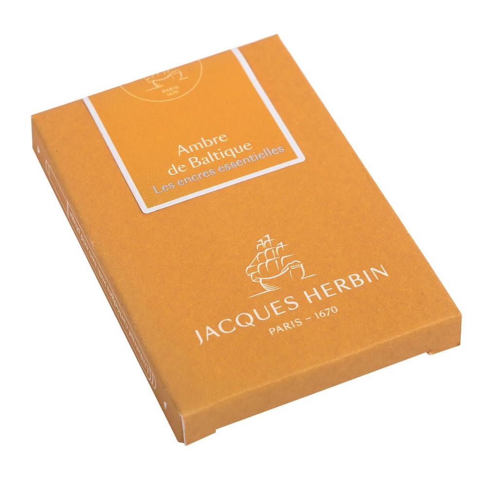 Jacques Herbin Essentielles Ink Cartridge (Ambre de Baltique - Pack of 7) 11041JT - SCOOBOO - JHB_ESS_INKCART_AMBBLT_PK7_11041JT - Ink Cartridge