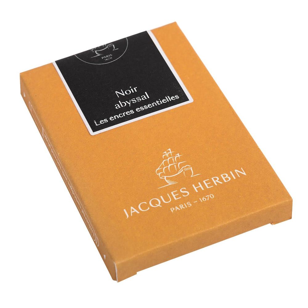 Jacques Herbin Essentielles Ink Cartridge (Noir Abyssal - Pack of 7) 11009JT - SCOOBOO - JHB_ESS_INKCART_NOIABY_PK7_11009JT - Ink Cartridge