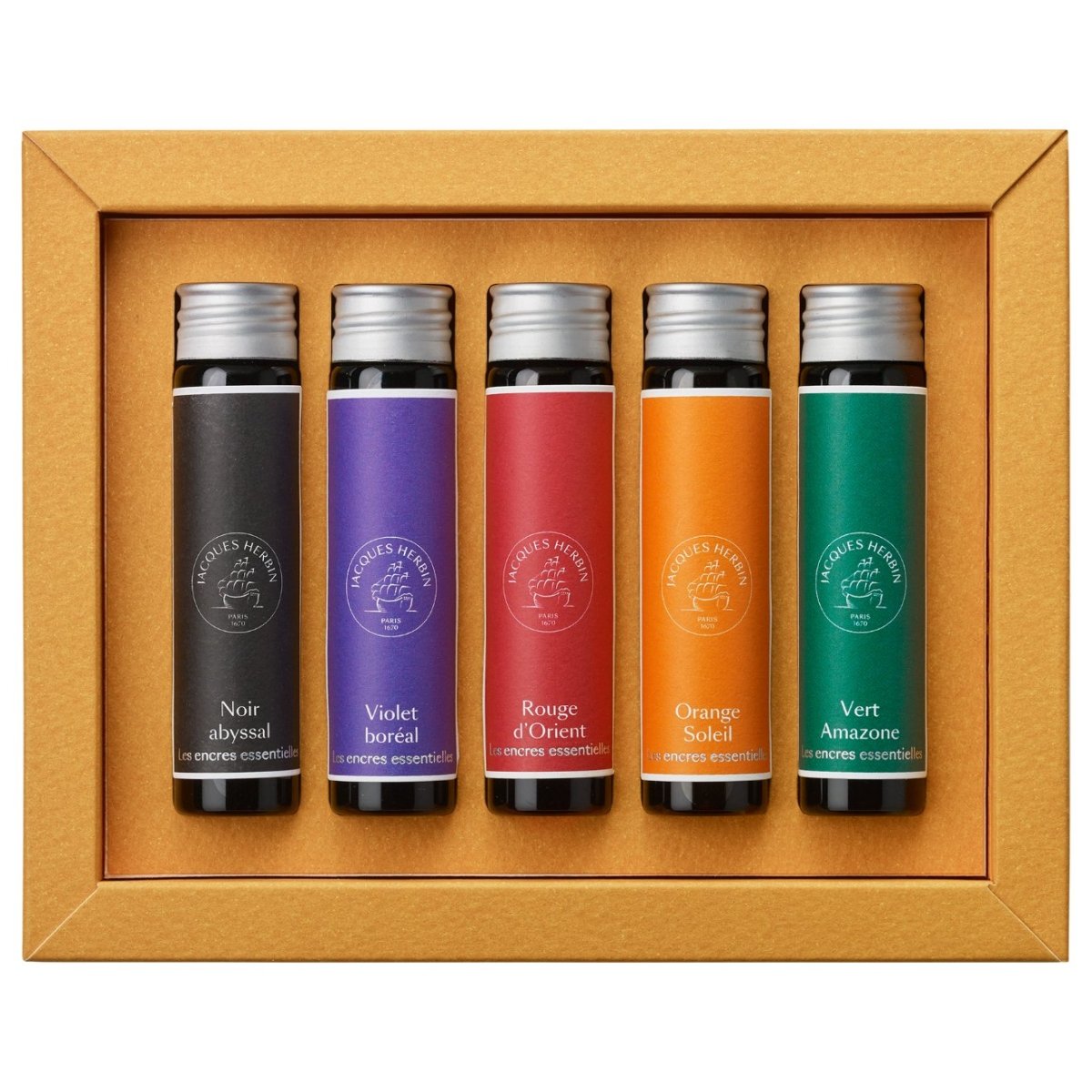 Jacques Herbin Essentielles Ink Set (Solaris - 15 ML - Set of 5) 12199JT - SCOOBOO - JHB_INKSET_SOL_15ML_ST5_12199JT - Ink Bottle