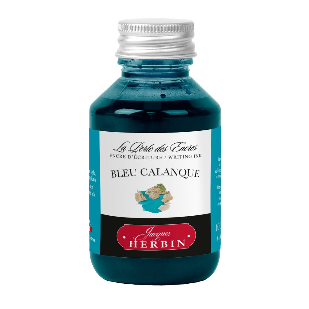 Jacques Herbin Ink Bottle (Bleu Calanque - 100 ML) 17014T - SCOOBOO - JHB_INKBTL_BLUCALANQUE_100ML_17014T - Ink Bottle