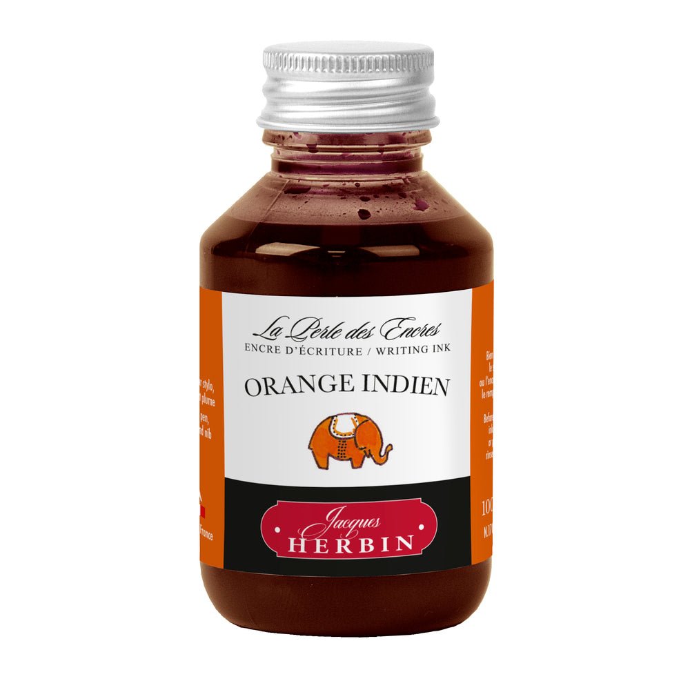 Jacques Herbin Ink Bottle (Orange Indien - 100 ML) 17057T - SCOOBOO - JHB_INKBTL_ORNINDIEN_100ML_17057T - Ink Bottle