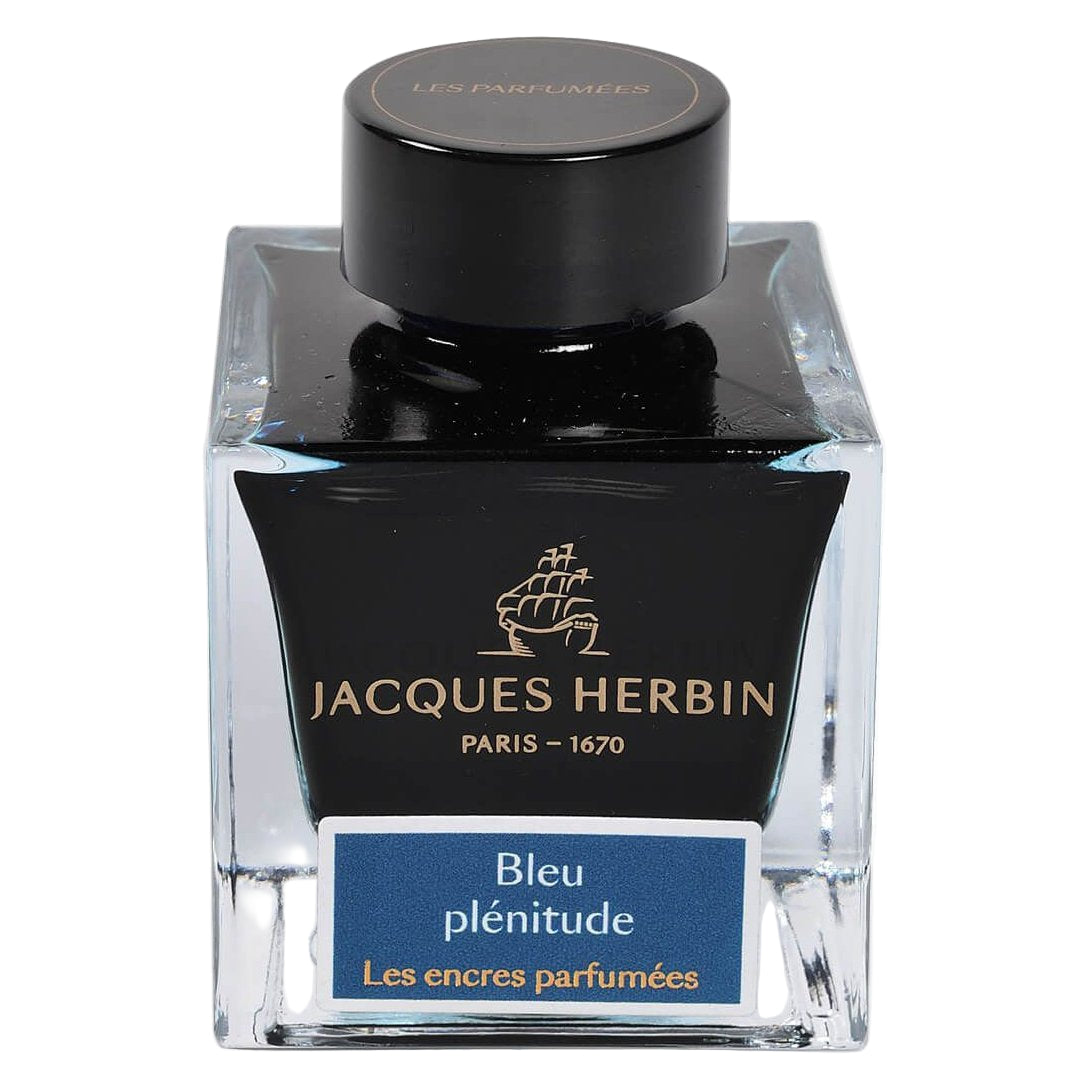 Jacques Herbin Perfumed Ink Bottle (Bleu Plénitude - 50 ML) 14716JT - SCOOBOO - JHB_PRFM_INKBTL_BLUPLE_50ML_14716JT - Ink Bottle