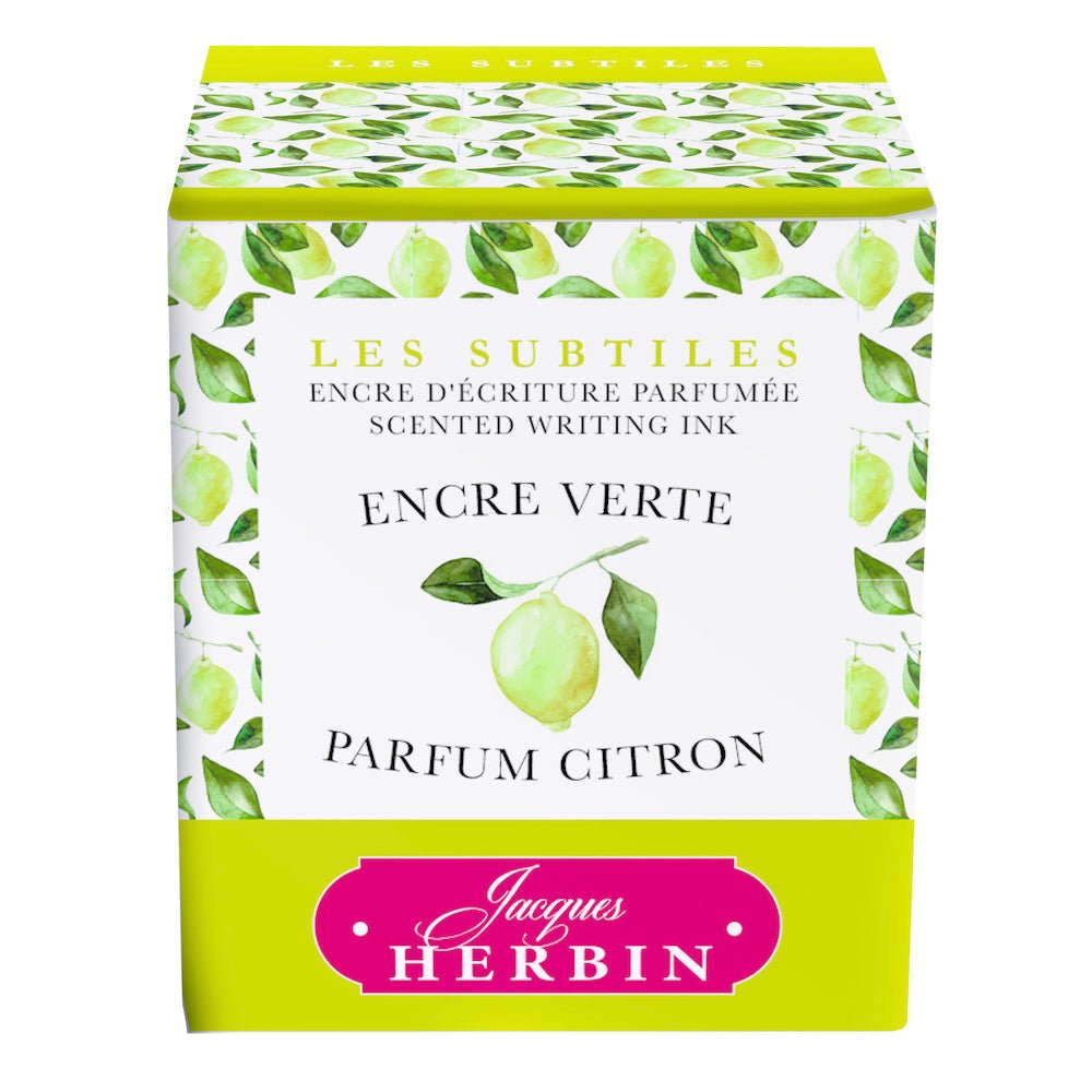 Jacques Herbin Perfumed Ink Bottle (Green/Lemon - 30 ML) 13736T - SCOOBOO - JHB_PRFM_INKBTL_GRNLMN_30ML_13736T - Ink Bottle