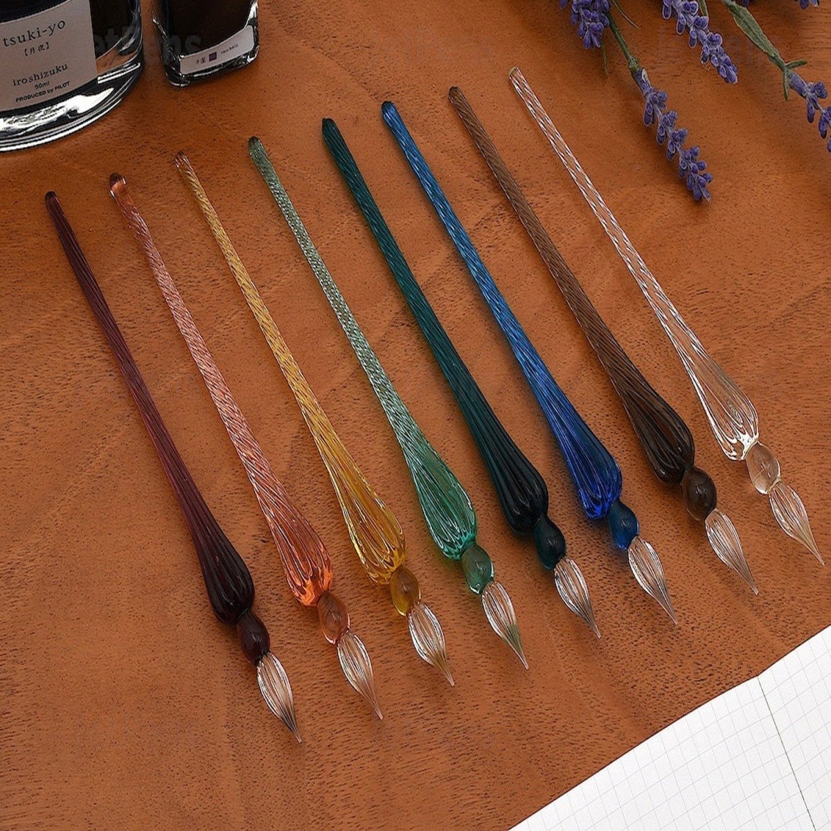 Jacques Herbin Round Glass Pen (Black - 18 CM) 21409T - SCOOBOO - JHB_RND_GLSPN_BLK_18CM_21409T - Glass Pen