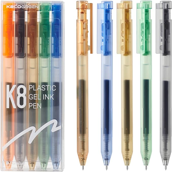 Kaco K8 Gel Pen- Transparent- Pack of 5 - SCOOBOO - K8 - Gel Pens