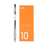 Kaco Keybo Transparent Gel Ink Pen 0.5mm - Pack Of 10 - SCOOBOO - KEYBO Black 0.5mm - 1 - Gel Pens