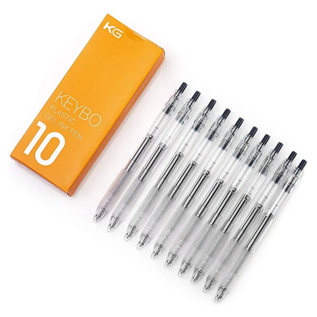 Kaco Keybo Transparent Gel Ink Pen 0.5mm - Pack Of 10 - SCOOBOO - KEYBO Black 0.5mm - 1 - Gel Pens