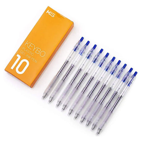 Kaco Keybo Transparent Gel Ink Pen 0.5mm - Pack Of 10 - SCOOBOO - Gel Pens