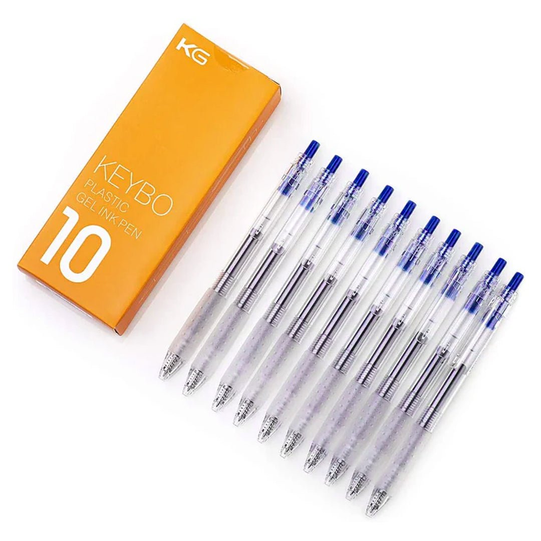 Kaco Keybo Transparent Gel Ink Pen 0.5mm - Pack Of 10 - SCOOBOO - KEYBO Red 0.5mm - 2 - Gel Pens