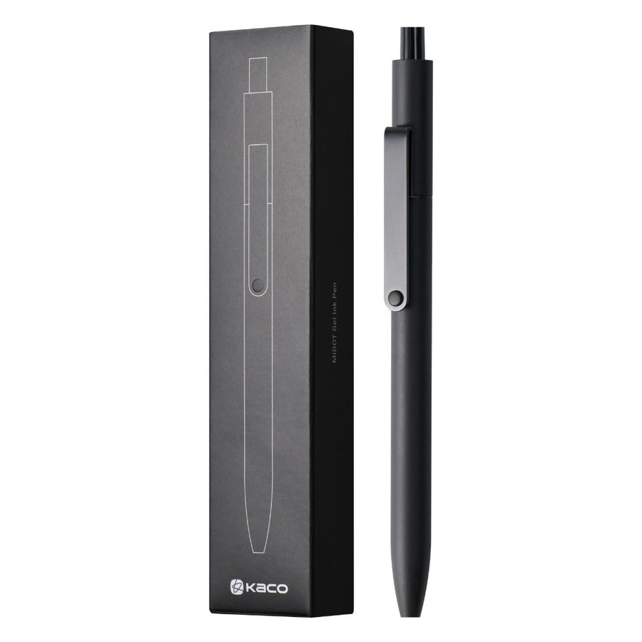 Kaco Midot Black Clip Chrome 0.5mm Gel Pen - SCOOBOO - Gel Pens