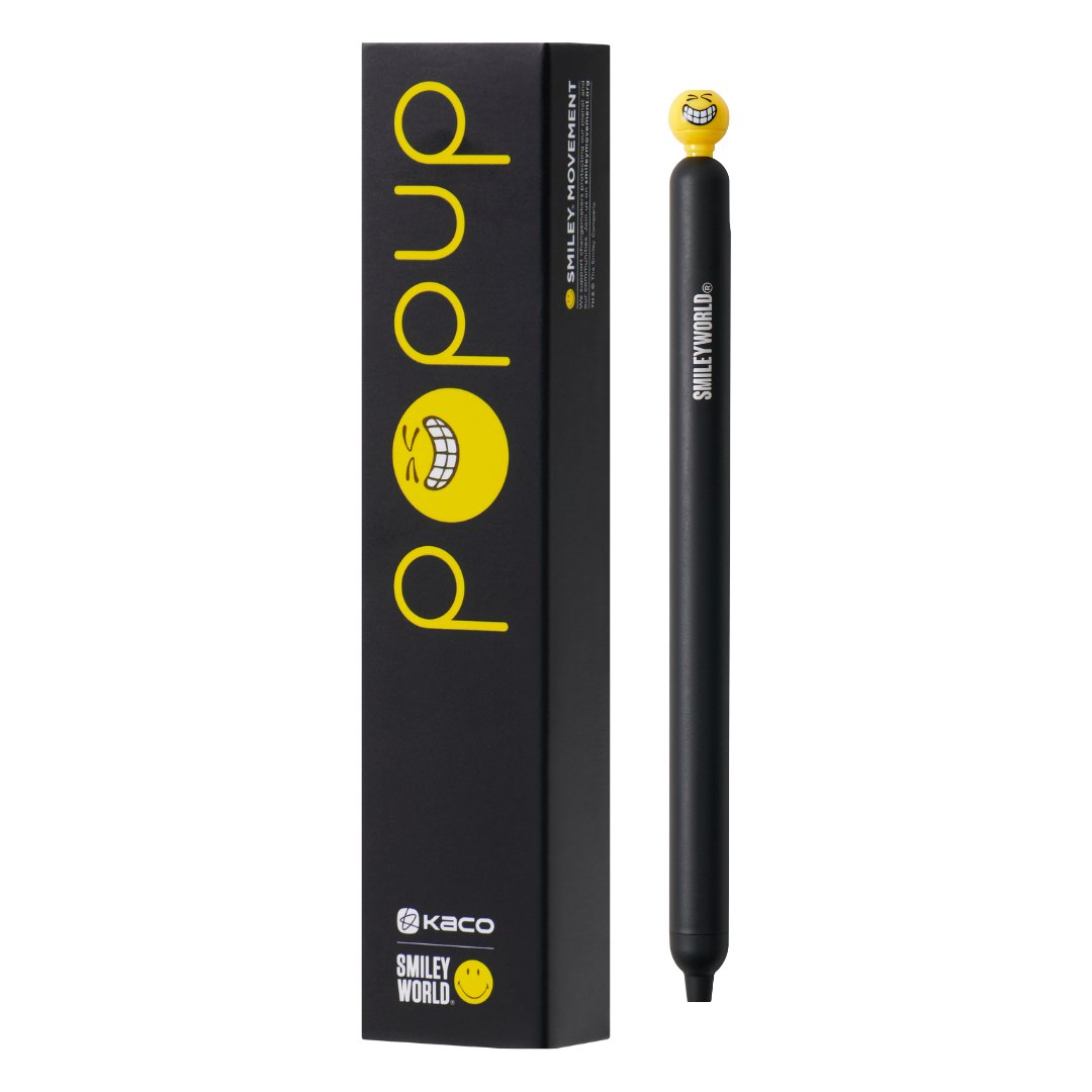 KACO POPUP Gel Pens - 6 Black Ink Pens + 6 Refills | 0.5mm Tip, Quick-Drying & Smudge-Proof For Journaling