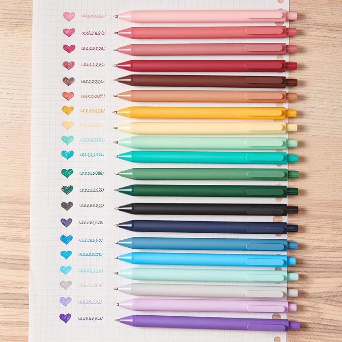Kaco Pure Macaron Gel Pens - Set of 5 - Assorted colours 0.5mm - SCOOBOO - Pure-Classic I - Gel Pens