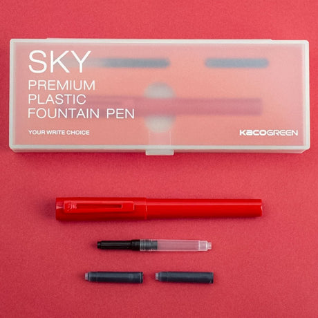 Kaco Sky Plastic Fountain Pen - SCOOBOO - Kaco - Sky - Red - Fountain Pen