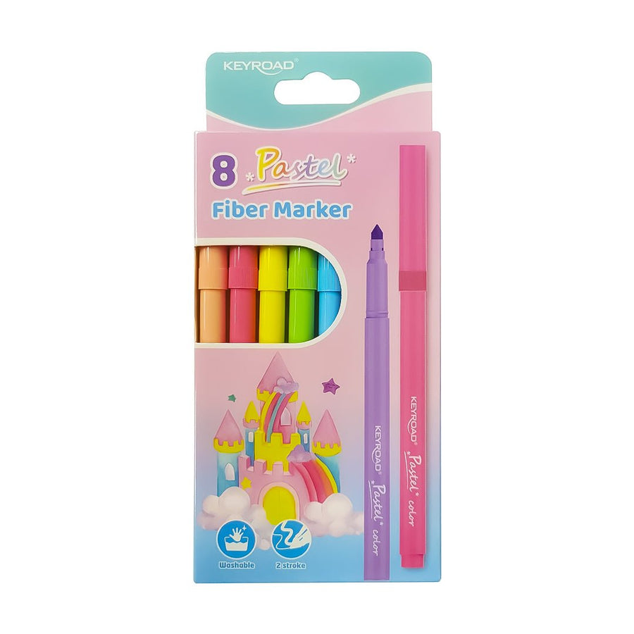 Keyroad 8 Pastel Fiber Marker - SCOOBOO - KR972034 - Highlighter