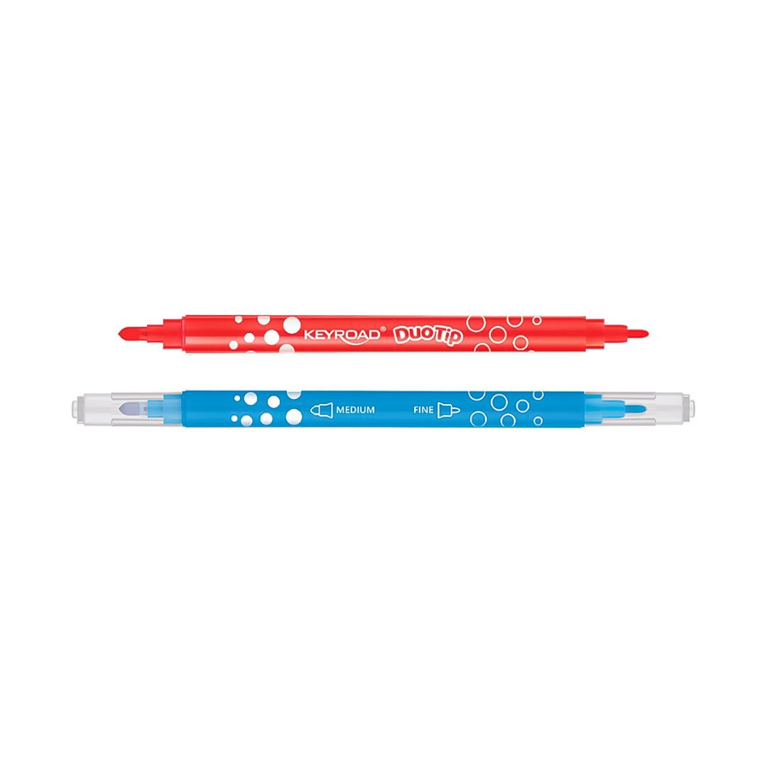 Keyroad Duo Tip Fiber Marker Pack Of 12 - SCOOBOO - KR971414 - Fineliner