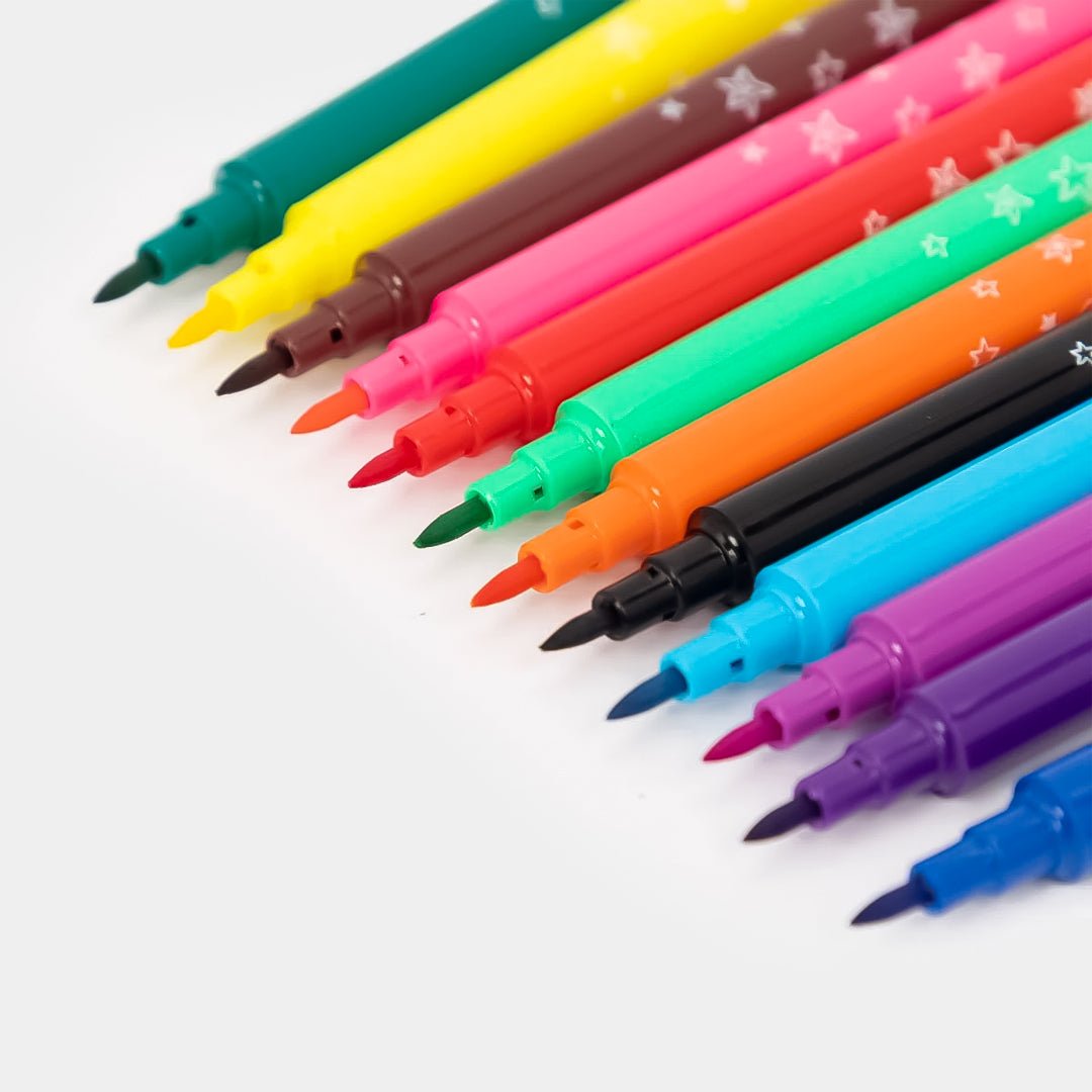 Keyroad Fiber Marker 12 Colors - SCOOBOO - KR971587 - Fabric Markers