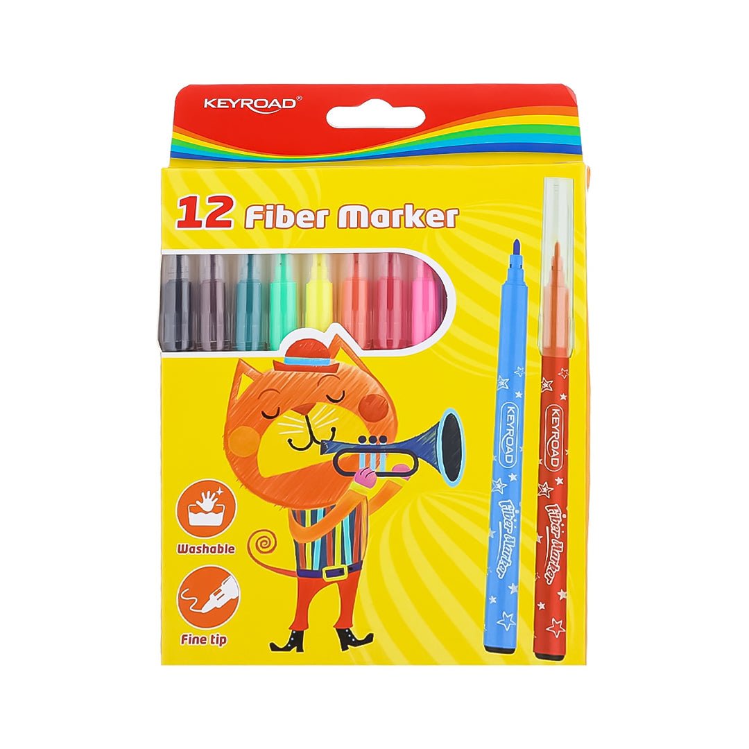 Keyroad Fiber Marker 12 Colors - SCOOBOO - KR971587 - Fabric Markers