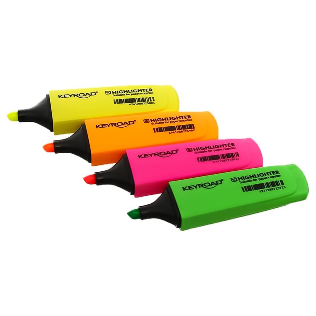 Keyroad Fluo Neon Highlighter Pack Of 4 - SCOOBOO - KR972163 - Highlighter