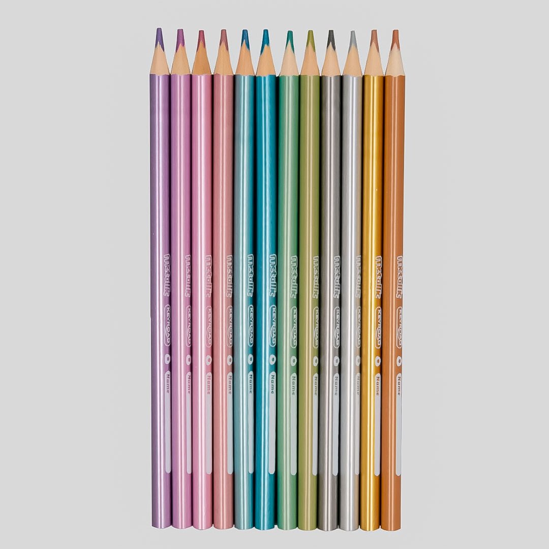 Keyroad Metallic Colour Pencils - SCOOBOO - KR971756 - Coloured Pencils