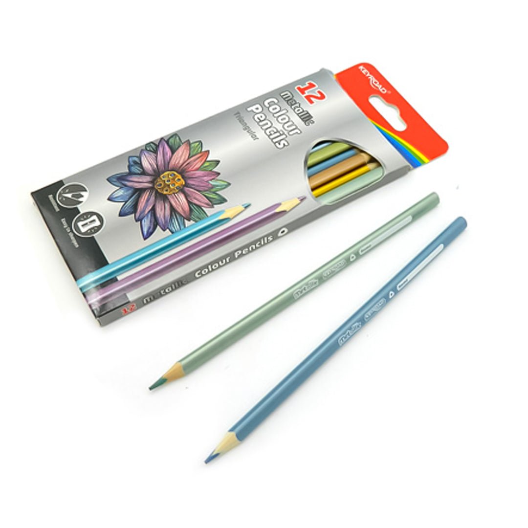 Keyroad Metallic Colour Pencils - SCOOBOO - KR971756 - Coloured Pencils