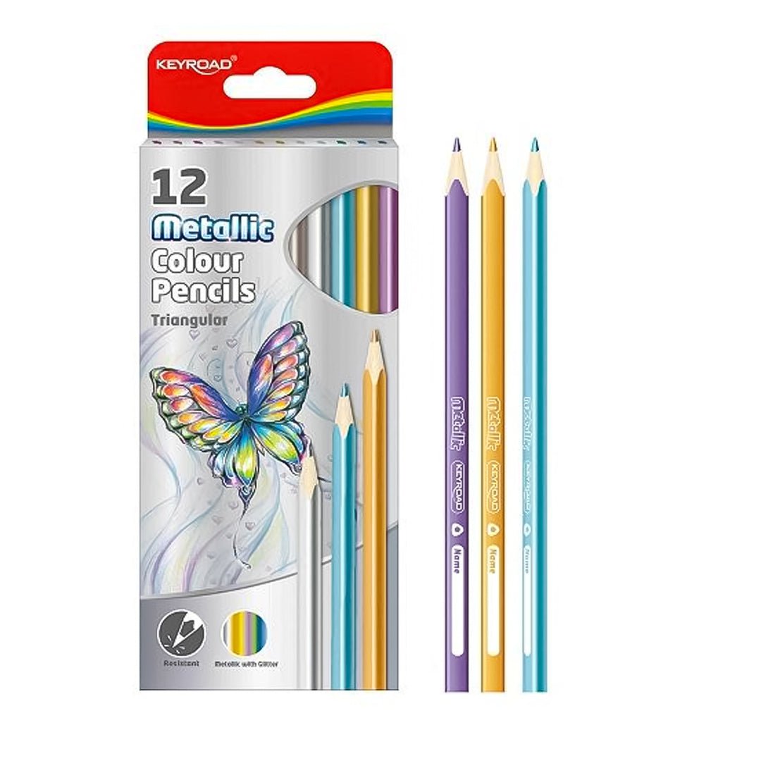 Keyroad Metallic Colour Pencils - SCOOBOO - KR971756 - Coloured Pencils
