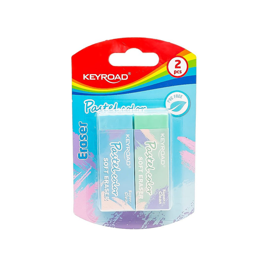 Keyroad Pastel Color Eraser-Pack Of 2 - SCOOBOO - KR972036 - Eraser & Correction