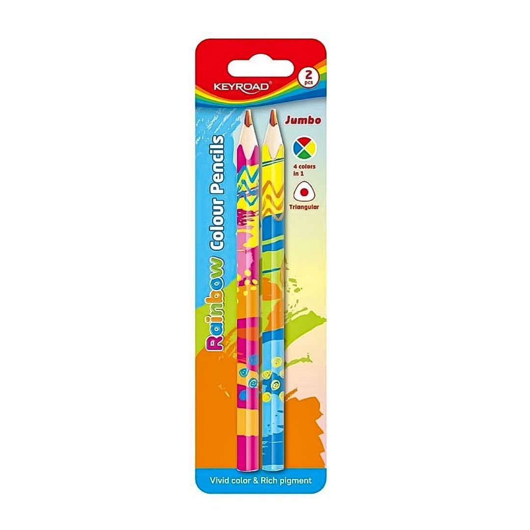Keyroad Rainbow Color Pencils-Pack Of 2 - SCOOBOO - KR972102 - Coloured Pencils