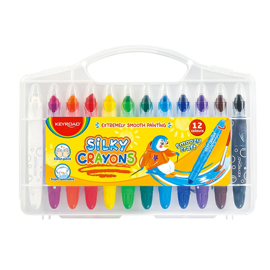 Keyroad Silky Crayons Pack of 12 - SCOOBOO - KR972534 - Crayons