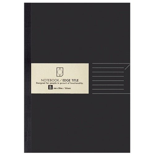 Kokuyo Edge Title Black Notebook Ruled - SCOOBOO - No - J103B - Ruled