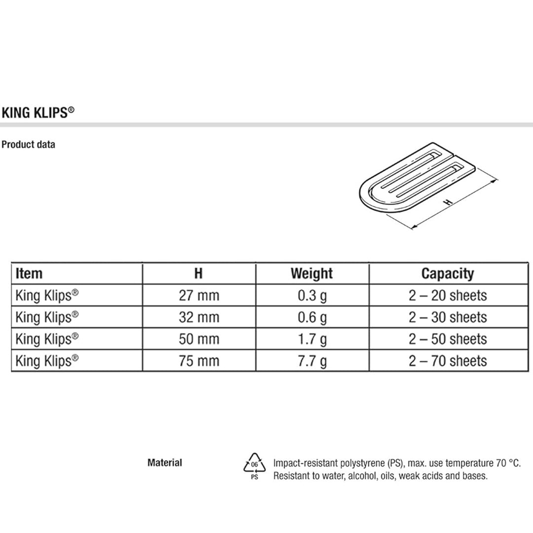 Laurel King Paper Clip Black 50 mm - SCOOBOO - 1344 - 11 - Paperclips, Fasteners & Rubber bands