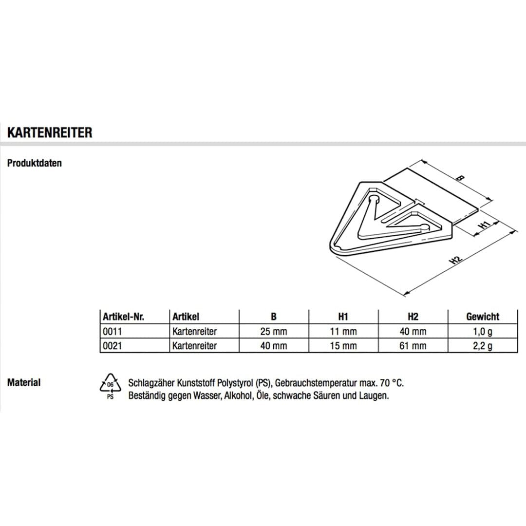 Laurel King Paper Clip Kartenreiter Tab 25mm - SCOOBOO - 0017 - 97 - Paperclips, Fasteners & Rubber bands