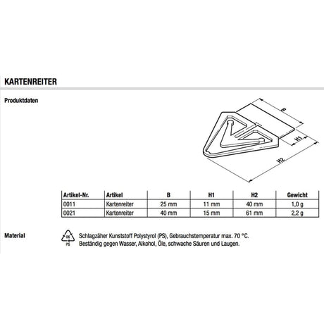 Laurel King Paper Clip Kartenreiter Tab 25mm - SCOOBOO - 0017 - 97 - Paperclips, Fasteners & Rubber bands