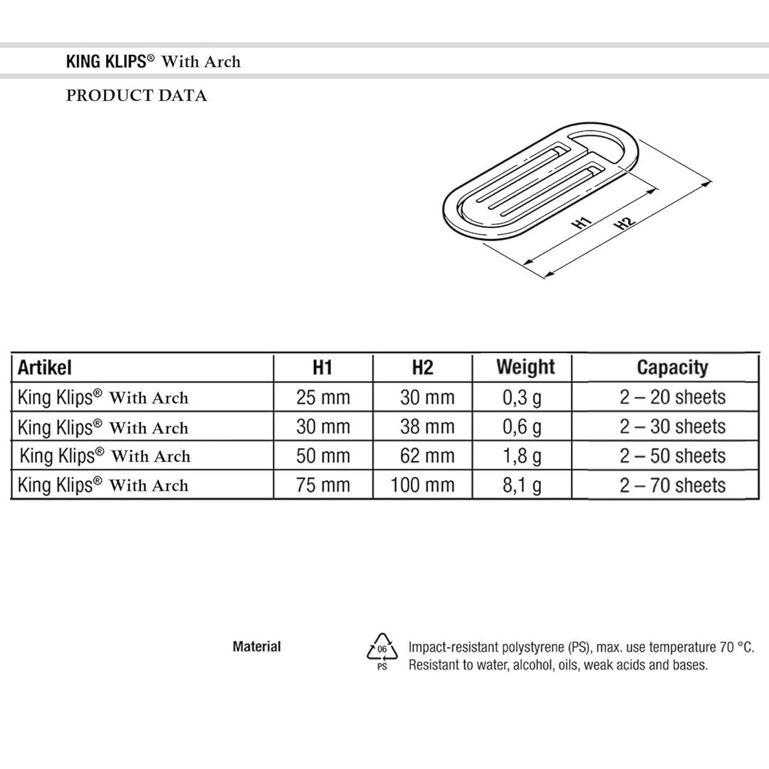 Laurel King Paper Clip Polystyrene Black 25/30 mm - SCOOBOO - 1376 - 11 - Paperclips, Fasteners & Rubber bands