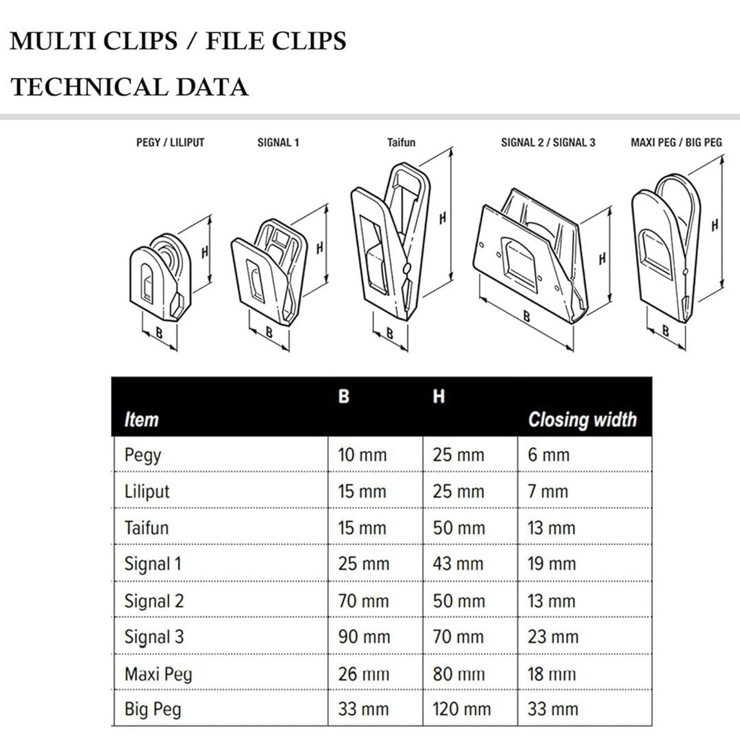 Laurel Multi Clip Signal Assorted 25/43 mm - Pack of 10 - SCOOBOO - 1111 - 97 - Paperclips, Fasteners & Rubber bands