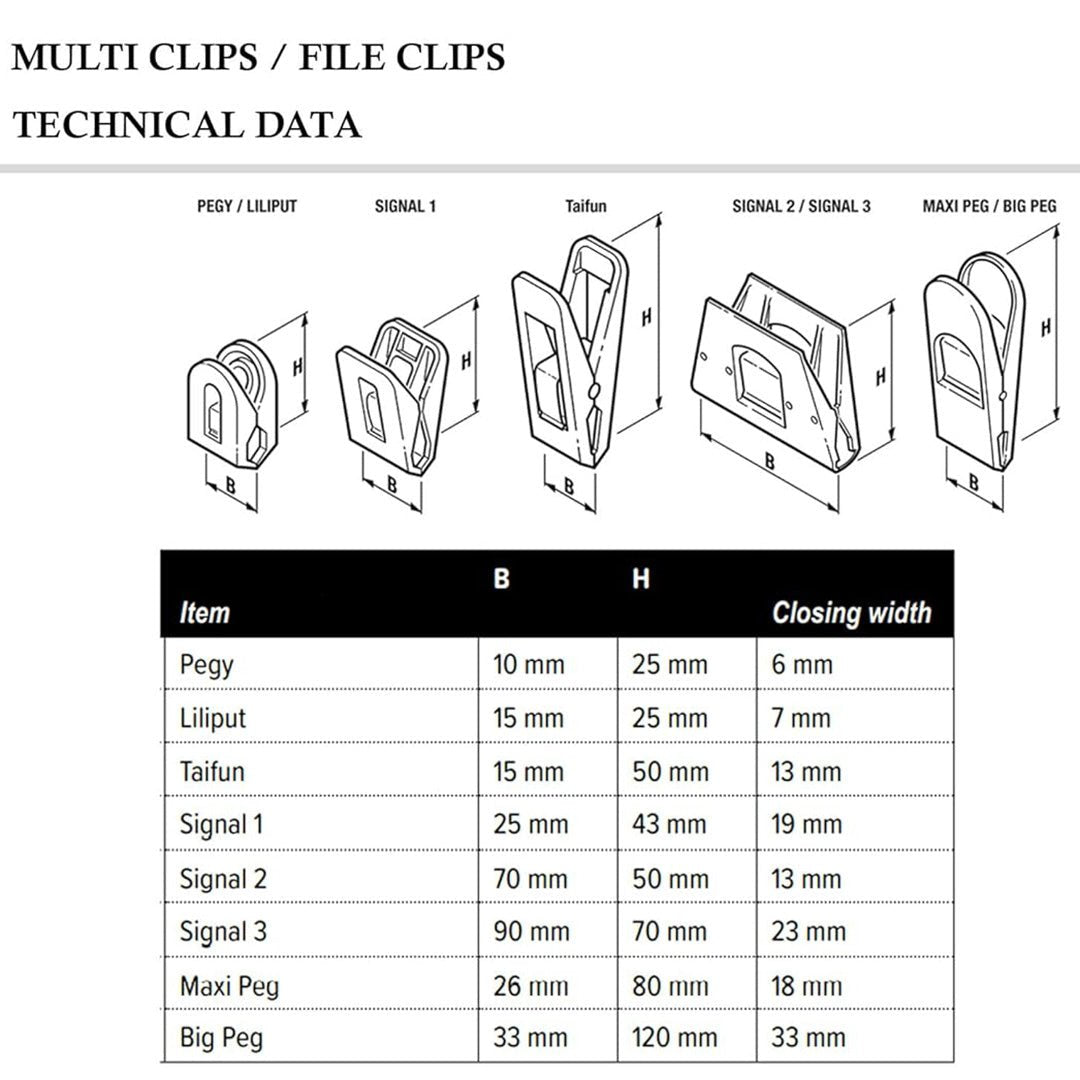 Laurel Multi Clip Taifun Assorted 15/50 mm - Pack of 4 - SCOOBOO - 1904 - 97 - Paperclips, Fasteners & Rubber bands