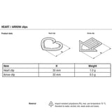 Laurel Multipurpose Clip Heart Shaped Assorted 30 mm - Pack of 25 - SCOOBOO - 1408 - 97 - Paperclips, Fasteners & Rubber bands