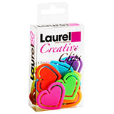 Laurel Multipurpose Clip Heart Shaped Assorted 30 mm - Pack of 25 - SCOOBOO - 1408 - 97 - Paperclips, Fasteners & Rubber bands