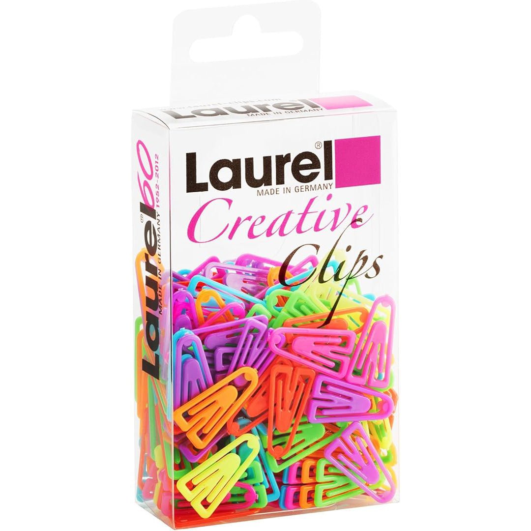 Laurel | Plastic Klips | Assorted 21 mm - Pack of 200 - SCOOBOO - 0126 - 97 - Paperclips, Fasteners & Rubber bands