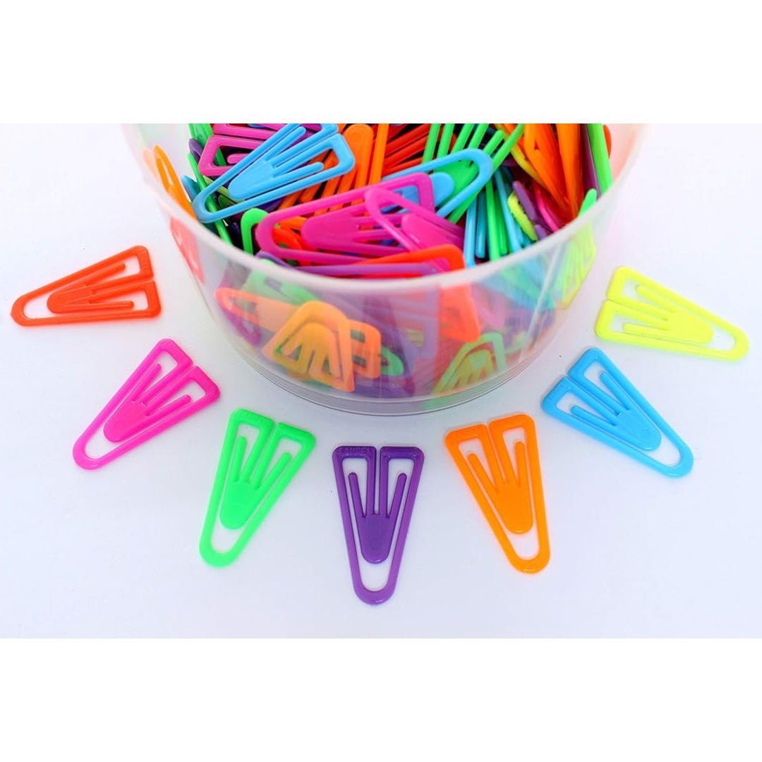 Laurel Plasticlips Assorted 35 mm - Pack of 200 - SCOOBOO - 1303 - 97 - Paperclips, Fasteners & Rubber bands