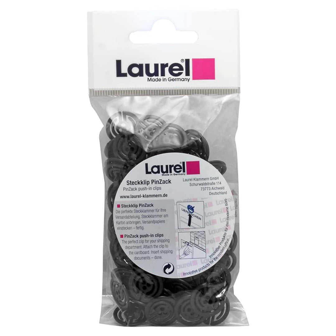 Laurel SteckClip PinZack Push in Clips Black - Pack of 100 - SCOOBOO - 3102 - 11 - Paperclips, Fasteners & Rubber bands