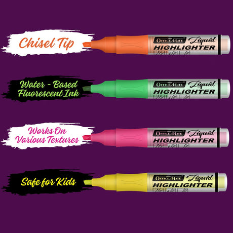 Liquid Highlighter Marker Pack Of 4 - SCOOBOO - Highlighter