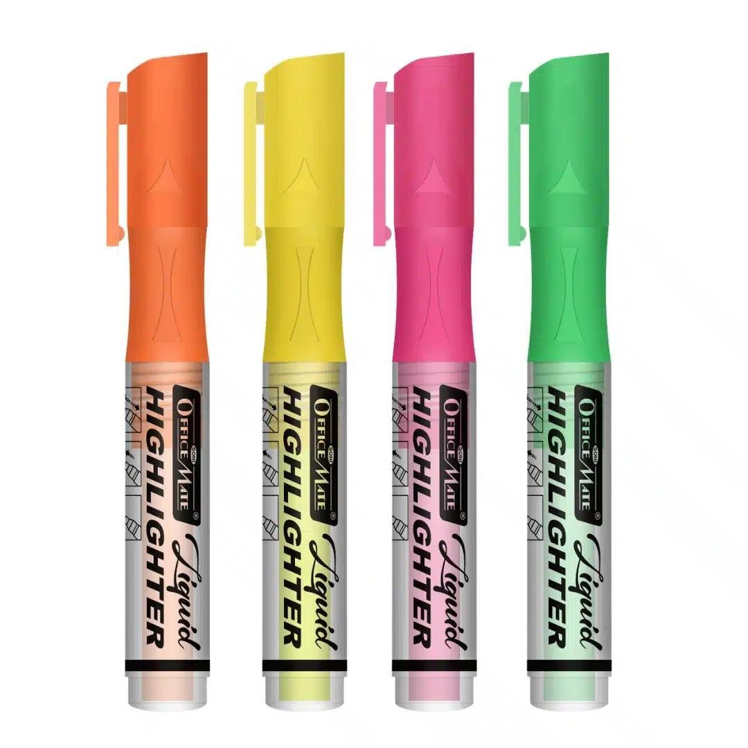 Liquid Highlighter Marker Pack Of 4 - SCOOBOO - Highlighter